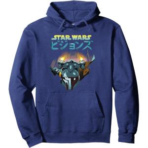 image:imageStar Wars Visions Boba Fett Jets Poster Pullover HoodieNavy Blue