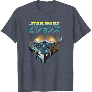 image:imageStar Wars Visions Boba Fett Jets Poster TShirtHeather Blue