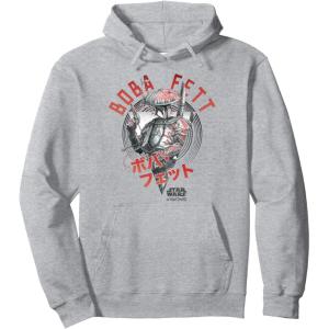 image:imageStar Wars Visions Boba Fett Kanji Poster Pullover HoodieHeather Grey