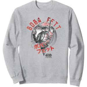 image:imageStar Wars Visions Boba Fett Kanji Poster SweatshirtHeather Grey