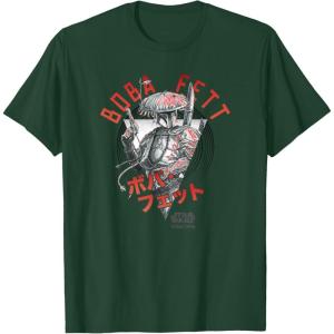 image:imageStar Wars Visions Boba Fett Kanji Poster TShirtDark Green