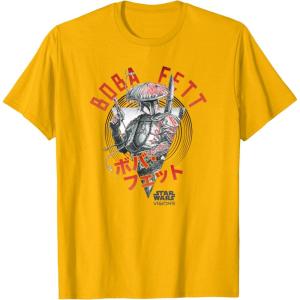 image:imageStar Wars Visions Boba Fett Kanji Poster TShirtGolden Yellow