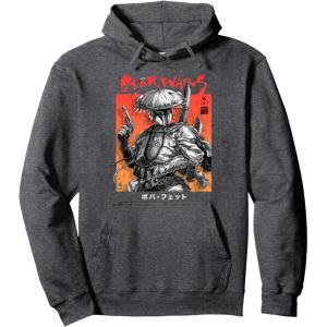 image:imageStar Wars Visions Boba Fett Samurai Poster Pullover HoodieDark Heather Grey