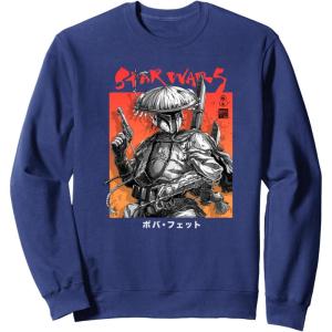 image:imageStar Wars Visions Boba Fett Samurai Poster SweatshirtNavy Blue