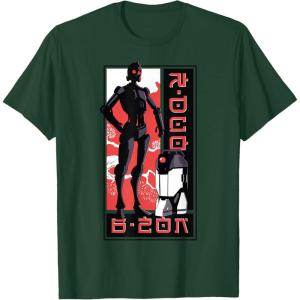 image:imageStar Wars Visions Droid Kanji Box Up TShirtDark Green