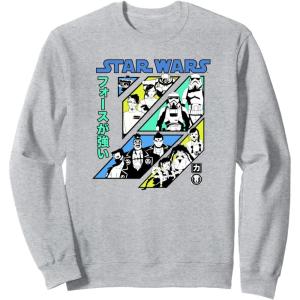 image:imageStar Wars Visions Kanji Slant Panels SweatshirtHeather Grey
