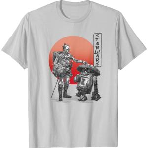 image:imageStar Wars Visions Samurai Droid Sunset TShirtSilver Grey