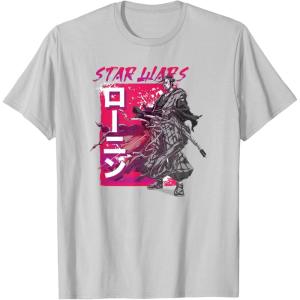 image:imageStar Wars Visions Samurai Grunge Logo TShirtSilver Grey