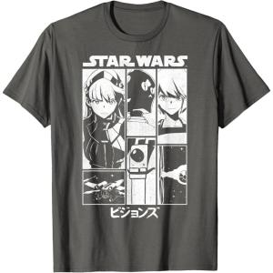 image:imageStar Wars Visions Simple Panel Poster TShirtAsphalt Grey