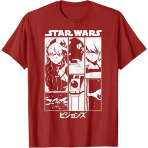 image:imageStar Wars Visions Simple Panel Poster TShirtCranberry Red
