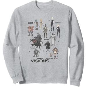 image:imageStar Wars Visions Textbook Character Poster SweatshirtHeather Grey