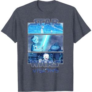 image:imageStar Wars Visions Tri Panel Logo TShirtHeather Blue