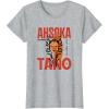 image:imageStar Wars Ahsoka Jedi Warrior Face Outline Portrait TShirtHeather Grey