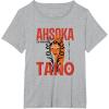 image:imageStar Wars Ahsoka Jedi Warrior Face Outline Portrait TShirtHeather Grey
