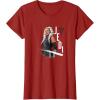 image:imageStar Wars Ahsoka Side Profile Stare Jedi Paint Splash TShirtCranberry Red