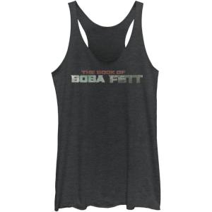 image:imageSTAR WARS Girls Book of Boba Fett Boba Fett Text Logo Womens Fast Fashion Racerback Tank TopBlack Heather
