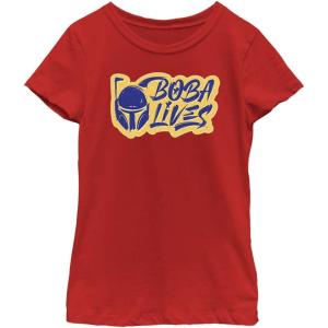 image:imageSTAR WARS Girls Book of Boba Fett Boba Lives Graphic Short Sleeve Tee T ShirtRed