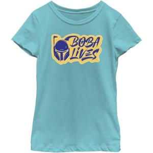 image:imageSTAR WARS Girls Book of Boba Fett Boba Lives Graphic Short Sleeve Tee T ShirtTahiti Blue