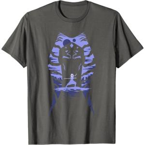 image:imageStar Wars Ahsoka Fighting Pose Montral Silhouette TShirtAsphalt Grey