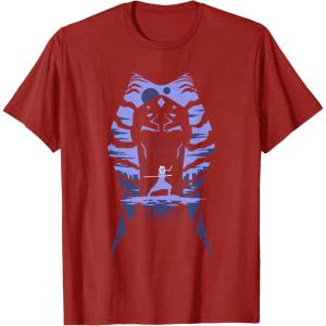 image:imageStar Wars Ahsoka Fighting Pose Montral Silhouette TShirtCranberry Red