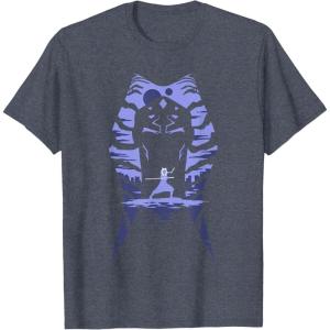 image:imageStar Wars Ahsoka Fighting Pose Montral Silhouette TShirtHeather Blue