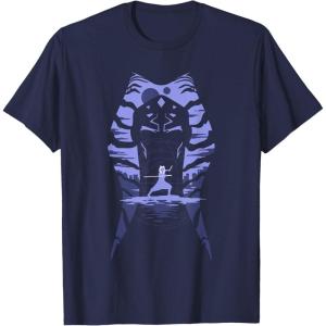 image:imageStar Wars Ahsoka Fighting Pose Montral Silhouette TShirtNavy Blue
