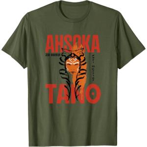 image:imageStar Wars Ahsoka Jedi Warrior Face Outline Portrait TShirtOlive Green
