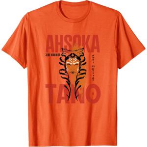 image:imageStar Wars Ahsoka Jedi Warrior Face Outline Portrait TShirtOrange