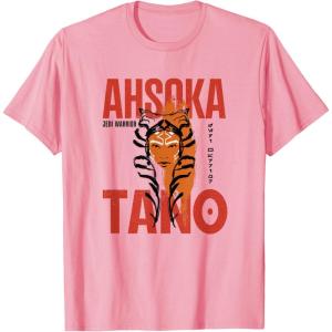 image:imageStar Wars Ahsoka Jedi Warrior Face Outline Portrait TShirtPink