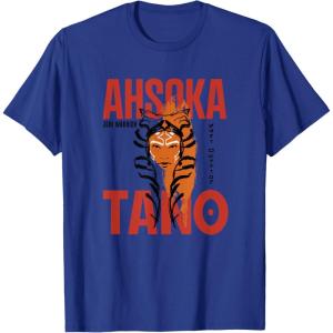 image:imageStar Wars Ahsoka Jedi Warrior Face Outline Portrait TShirtRoyal Blue