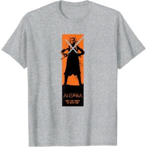 image:imageStar Wars Ahsoka Orange Force Be With You Tall Panel TShirtHeather Grey