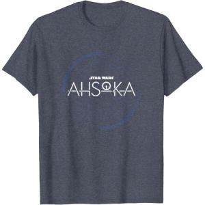 image:imageStar Wars Ahsoka Series Official Stylized Logo Vintage TShirtHeather Blue