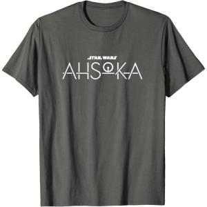 image:imageStar Wars Ahsoka Series Official Text Chest Logo TShirtAsphalt Grey
