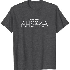 image:imageStar Wars Ahsoka Series Official Text Chest Logo TShirtDark Heather Grey
