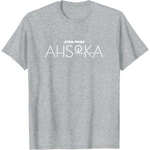image:imageStar Wars Ahsoka Series Official Text Chest Logo TShirtHeather Grey