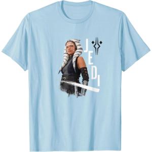 image:imageStar Wars Ahsoka Side Profile Stare Jedi Paint Splash TShirtBaby Blue