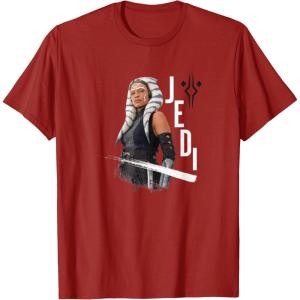 image:imageStar Wars Ahsoka Side Profile Stare Jedi Paint Splash TShirtCranberry Red