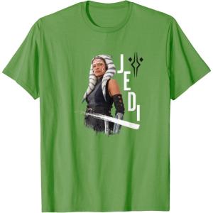 image:imageStar Wars Ahsoka Side Profile Stare Jedi Paint Splash TShirtGrass Green