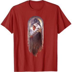 image:imageStar Wars Ahsoka Side View Artistic Painting Portrait TShirtCranberry Red