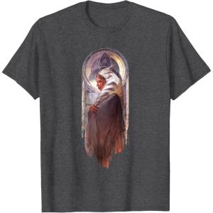 image:imageStar Wars Ahsoka Side View Artistic Painting Portrait TShirtDark Heather Grey