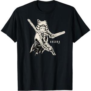 image:imageStar Wars Ahsoka Tano Black amp White Sketch Disney TShirtBlack