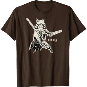 image:imageStar Wars Ahsoka Tano Black amp White Sketch Disney TShirtBrown