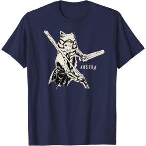 image:imageStar Wars Ahsoka Tano Black amp White Sketch Disney TShirtNavy Blue