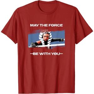 image:imageStar Wars Ahsoka Tano May The Force Be With You Panel TShirtCranberry Red
