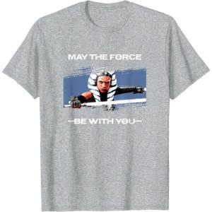 image:imageStar Wars Ahsoka Tano May The Force Be With You Panel TShirtHeather Grey