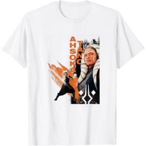 image:imageStar Wars Ahsoka Tano Side Profile Orange Paint Smear TShirtWhite