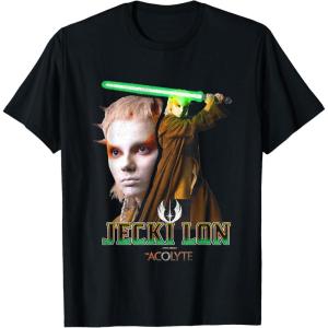 image:imageStar Wars The Acolyte Iconic Jecki Lon Retro Big Chest Logo TShirtBlack