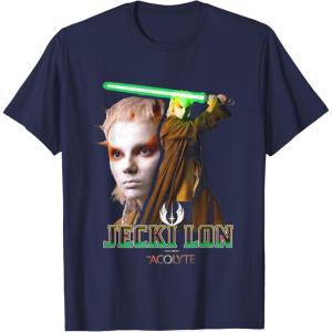 image:imageStar Wars The Acolyte Iconic Jecki Lon Retro Big Chest Logo TShirtNavy Blue