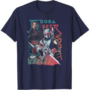 image:imageStar Wars The Book Of Boba Fett Group Shot Geometric Poster TShirtNavy Blue