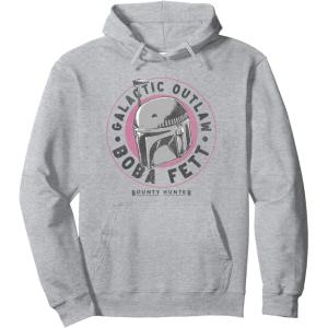 image:imageStar Wars The Book Of Boba Fett Helmet Galactic Outlaw Logo Pullover HoodieHeather Grey